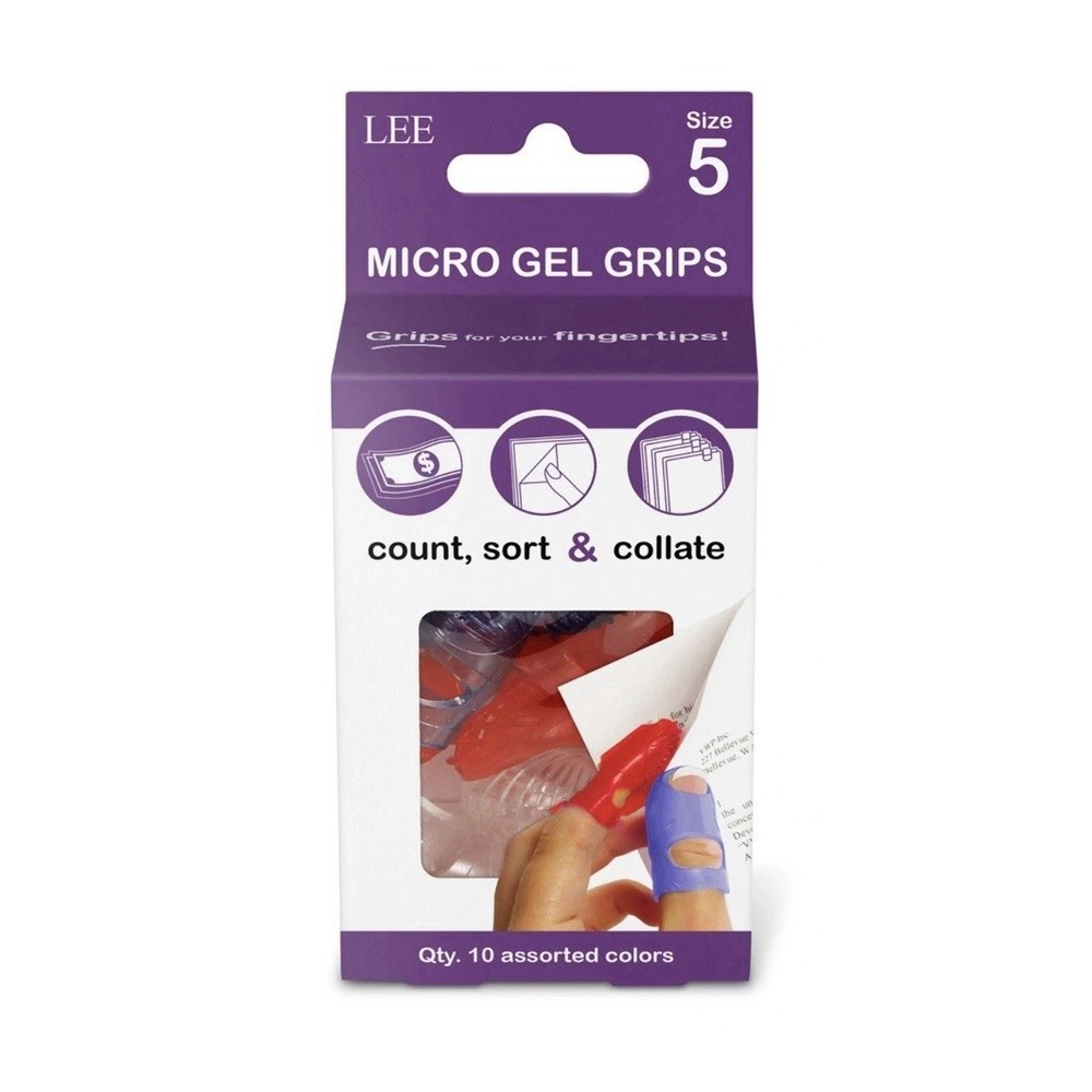 LEE Tippi Fingertip Grips Unisex Size 5 Assorted New Micro Gel 10 Pack 61050